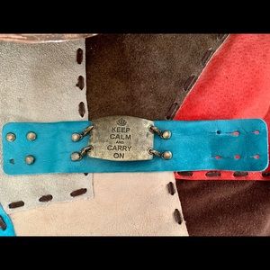 🚨Turquoise Blue Leather Cuff Bracelet